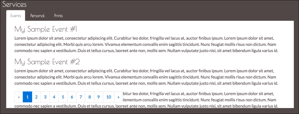 Enhanced pagination using bootpag