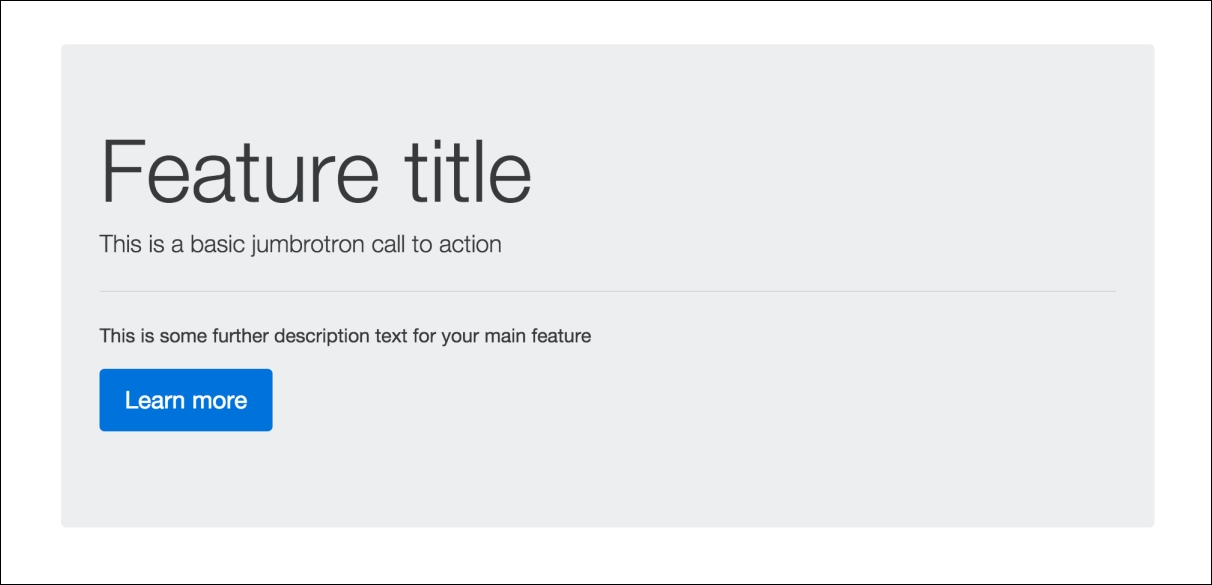 Using the Jumbotron component