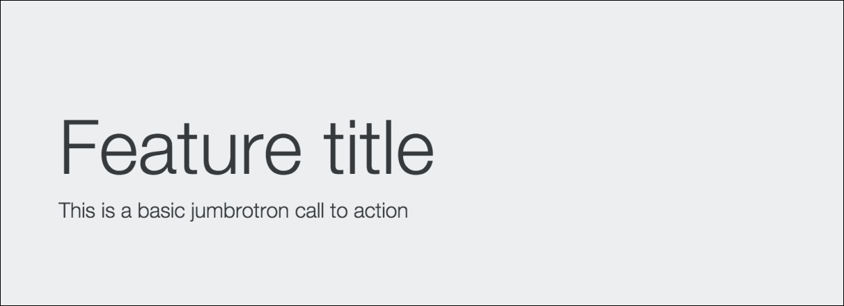 Using the Jumbotron component