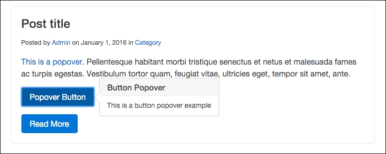 Adding our Popover button in JavaScript