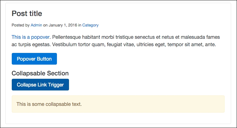 Coding the collapsable content container