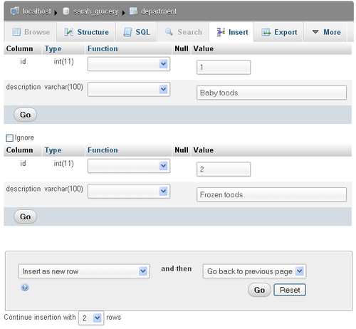 Step 5—Populating the tables