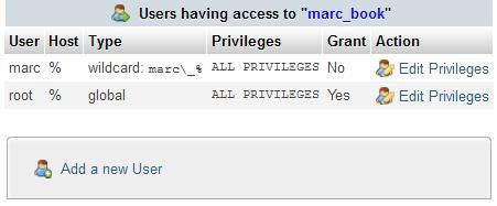 Checking the database privileges