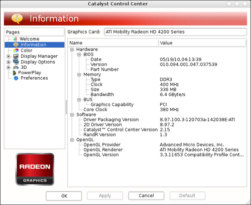 AMD GUI configuration