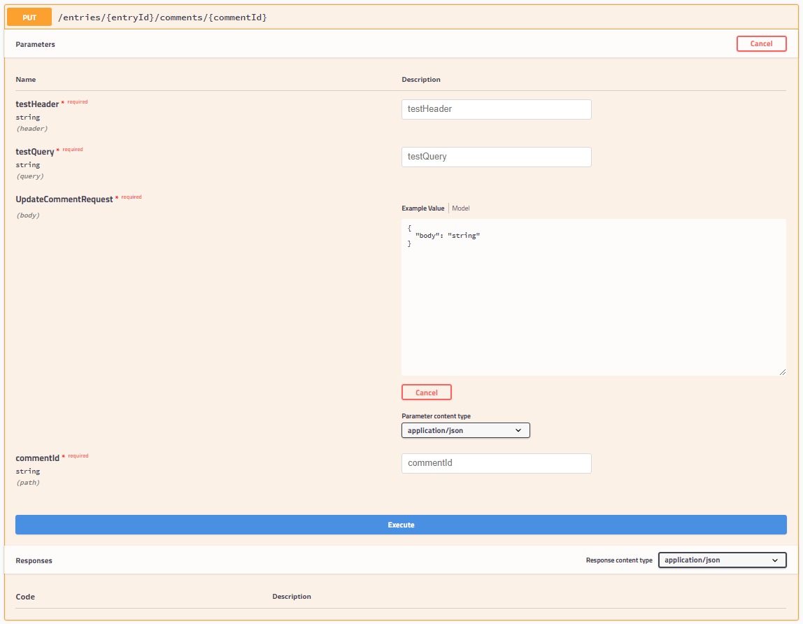 Comment Put Swagger Example