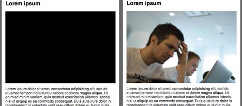 The container reserves the space needed for the image.